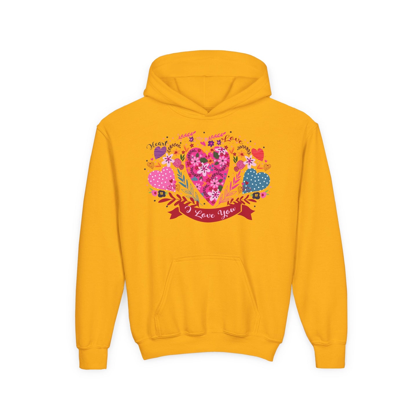 Youth Heavy Blend Hooded Sweatshirt - I love you
