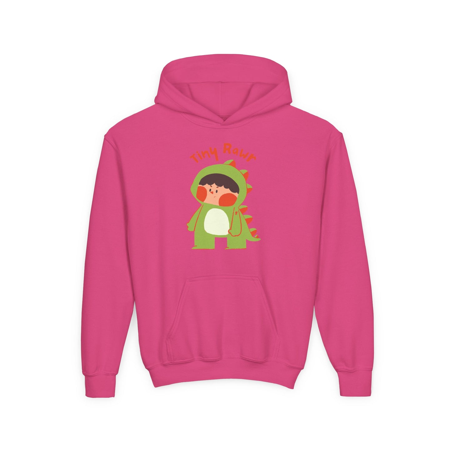 Youth Heavy Blend Hooded Sweatshirt - Tiny Raur, Cute Dino