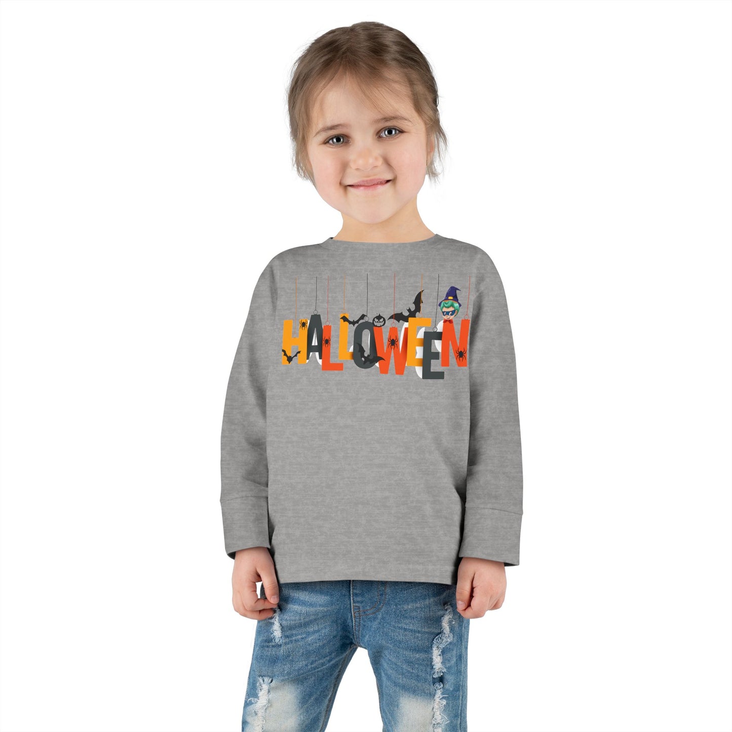 Toddler Long Sleeve Tee - Holloween hanging letters