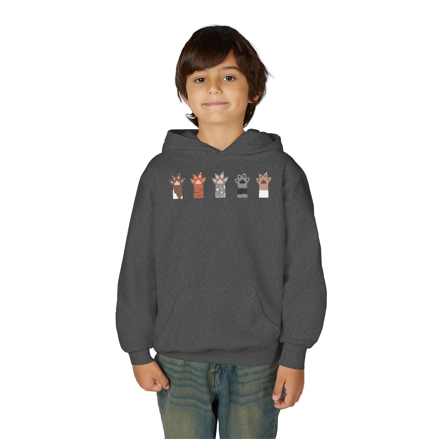 Youth Heavy Blend Hooded Sweatshirt - Group of paw
