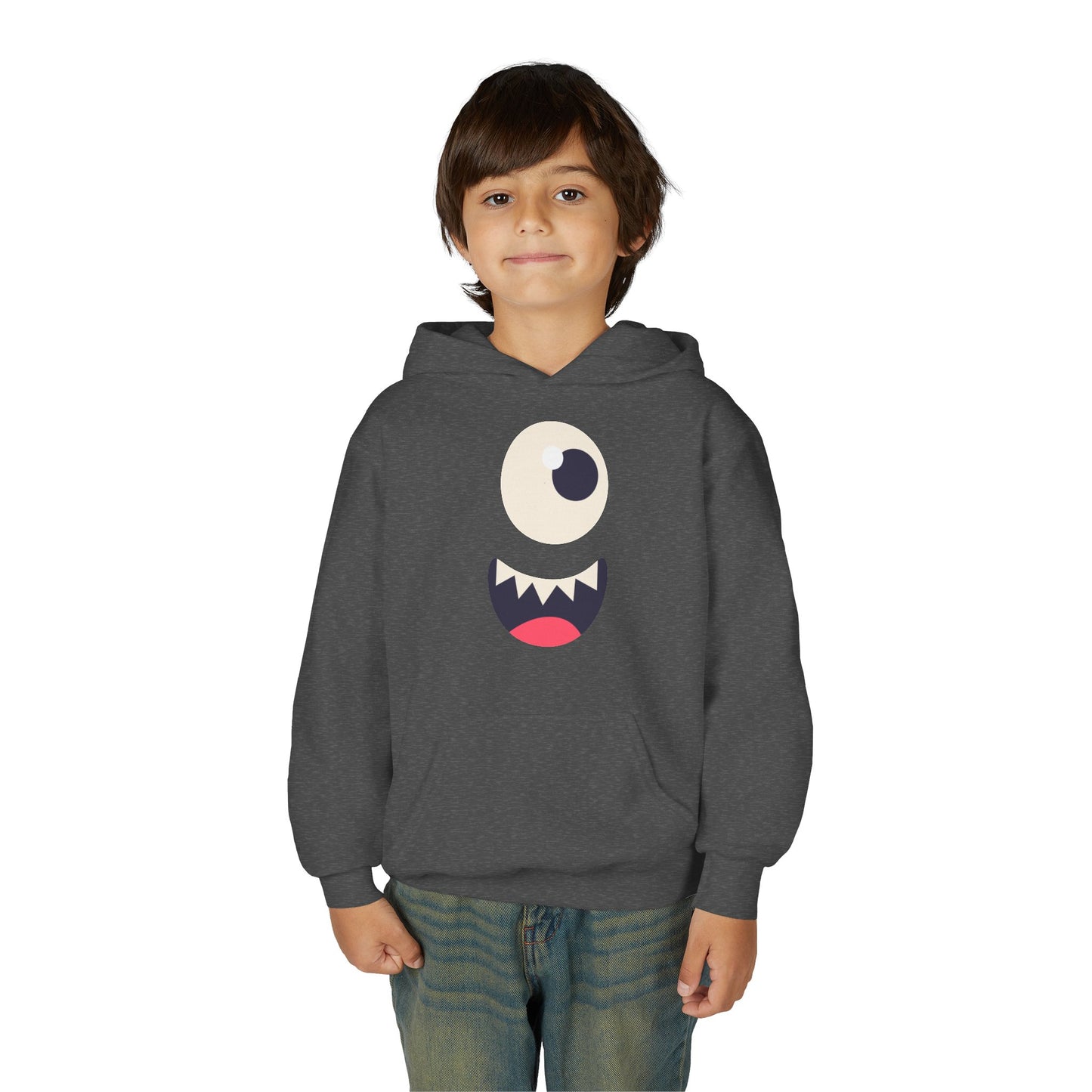 Youth Heavy Blend Hooded Sweatshirt - Monsters face