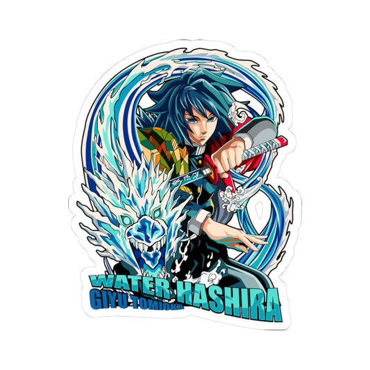 Kiss-Cut Stickers - Demon slayer water hashira giyu