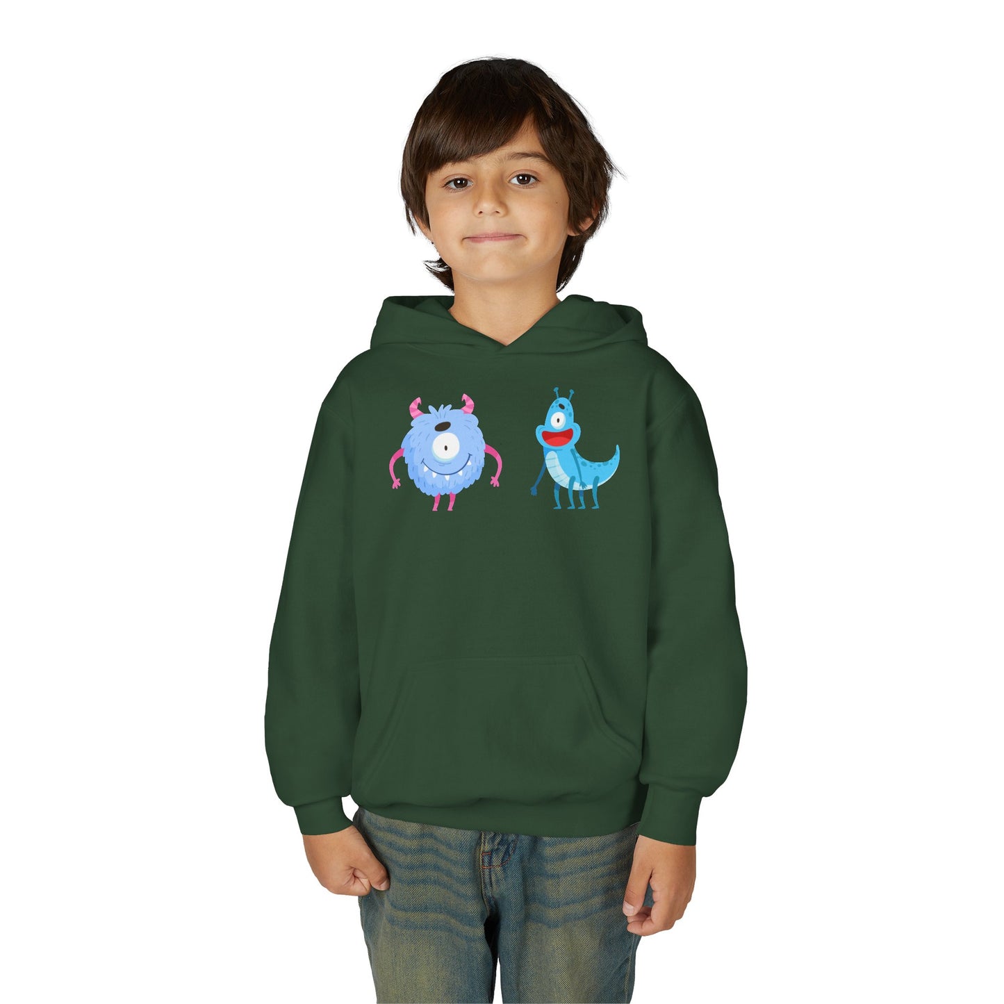 Youth Heavy Blend Hooded Sweatshirt -  One eyed monster