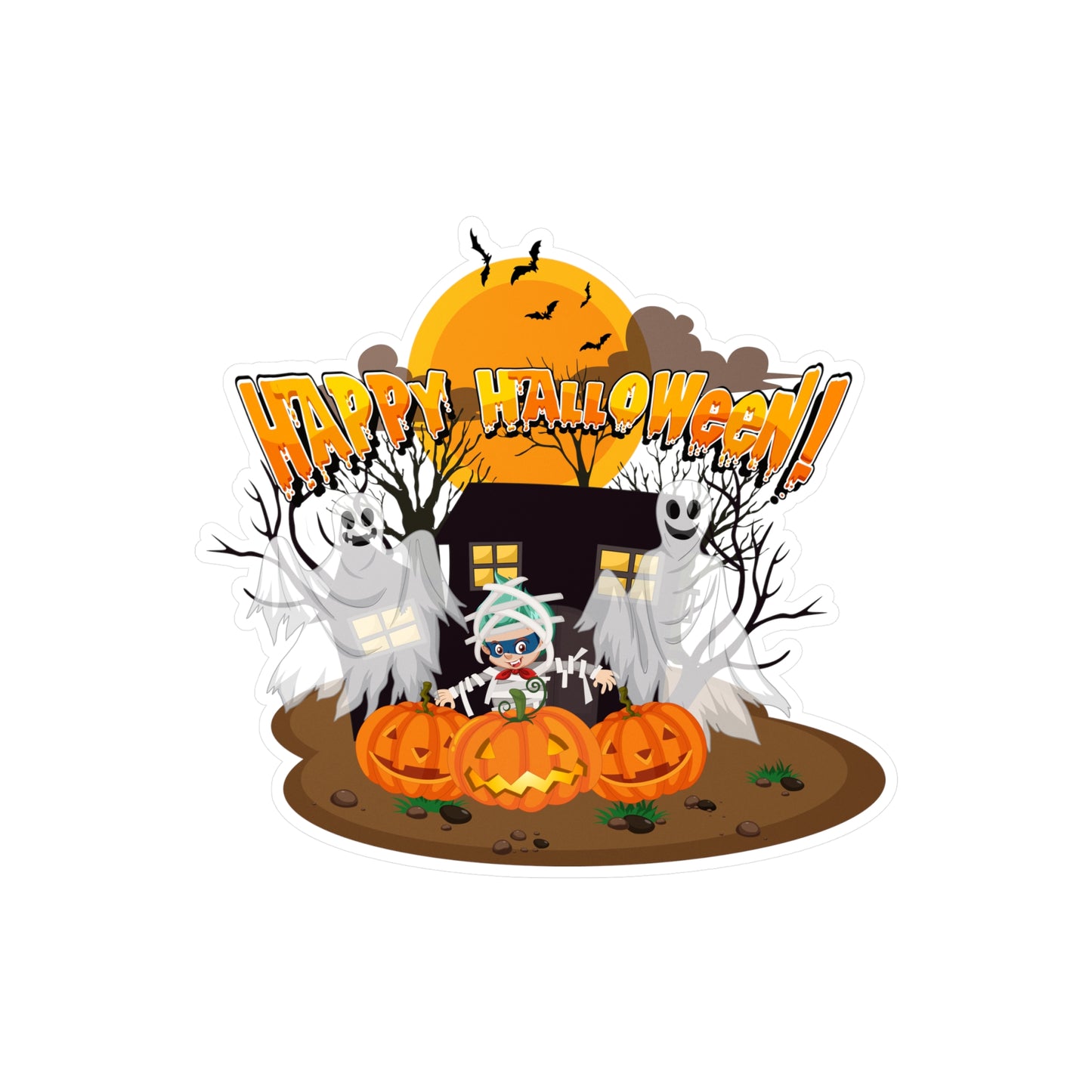 Halloween Kiss-Cut Vinyl Decals – Super kiddo with ghost