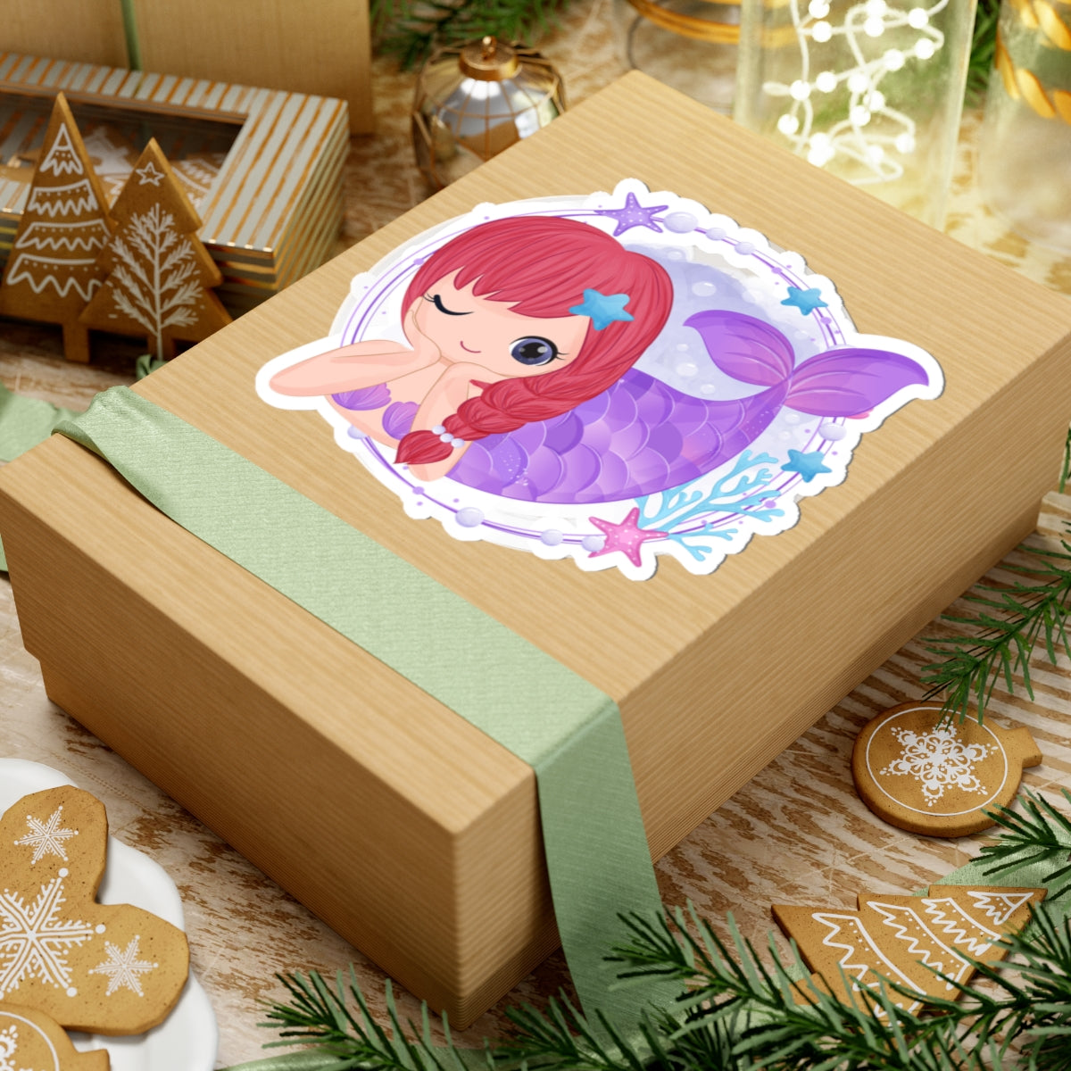 Kiss-Cut Stickers - Cute little mermaid