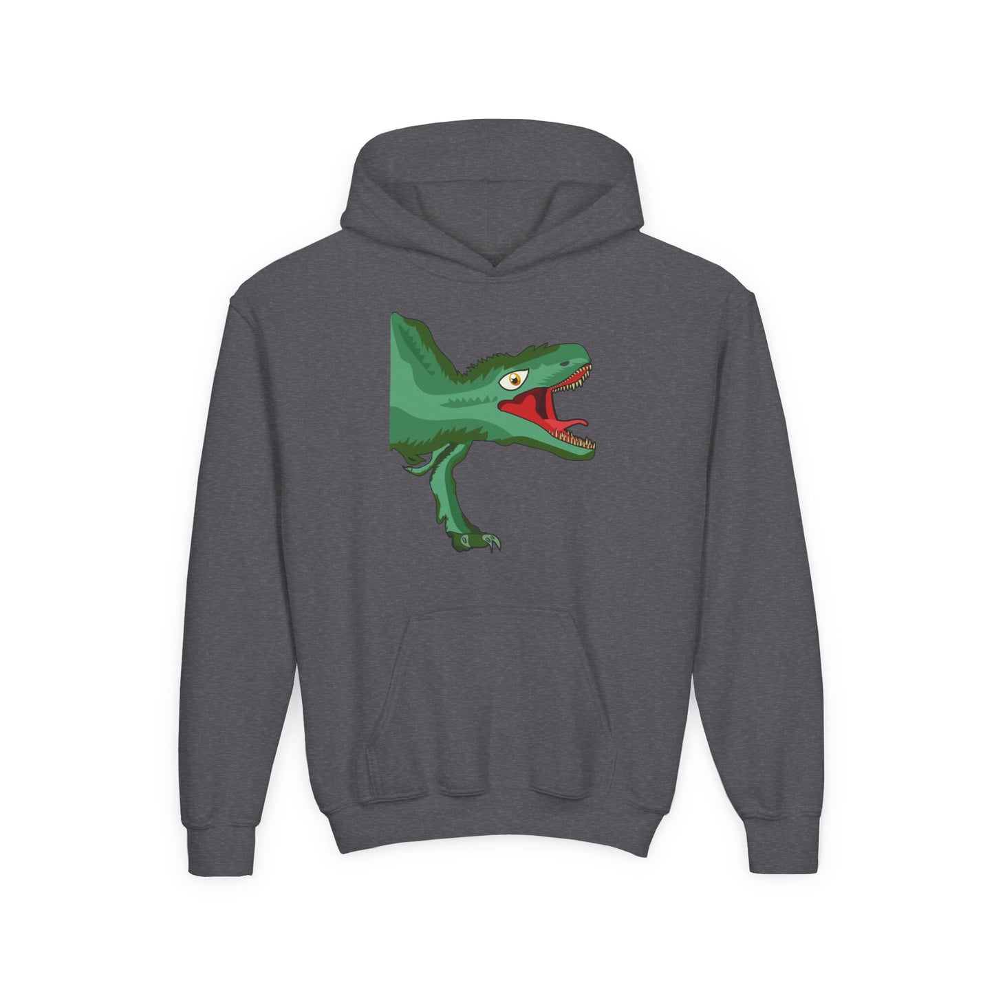 Youth Heavy Blend Hooded Sweatshirt -  Tyrannosaurus hunting
