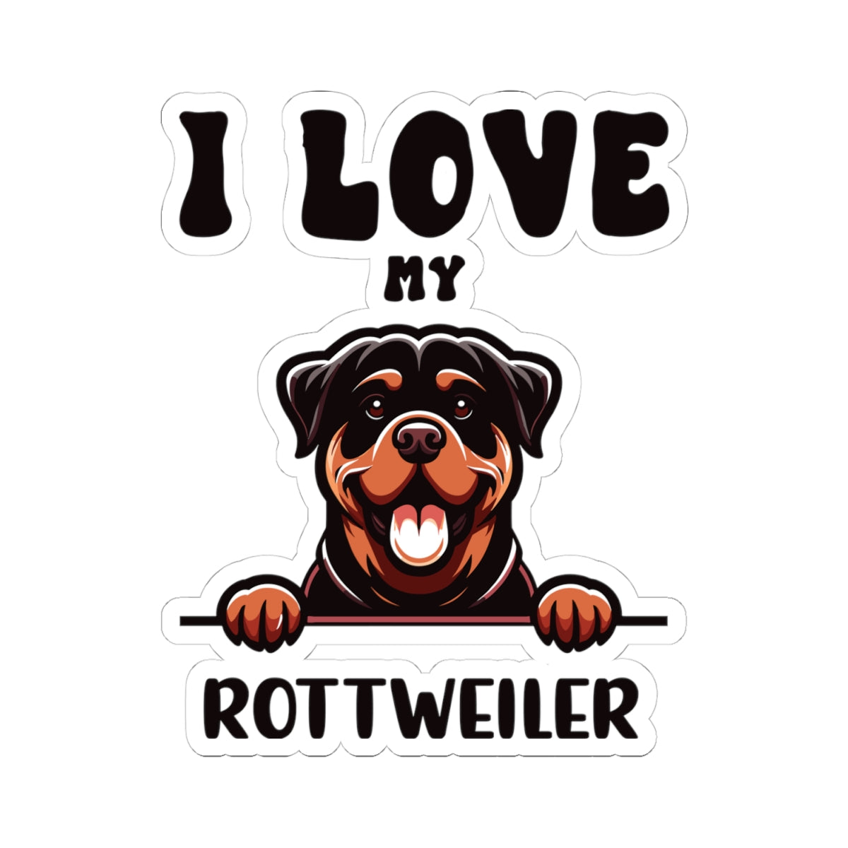 Kiss-Cut Vinyl Decals - I love my Rottweiler