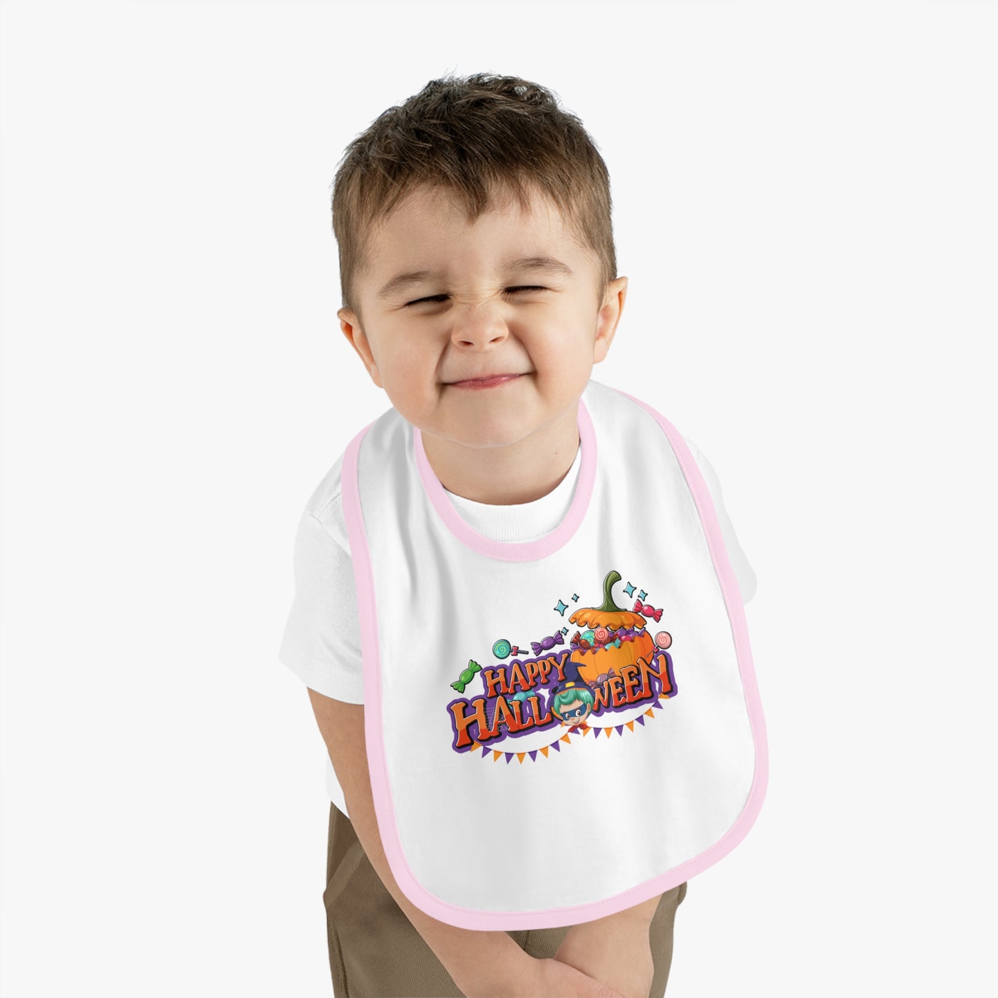 Baby Bib - Happy halloween banner