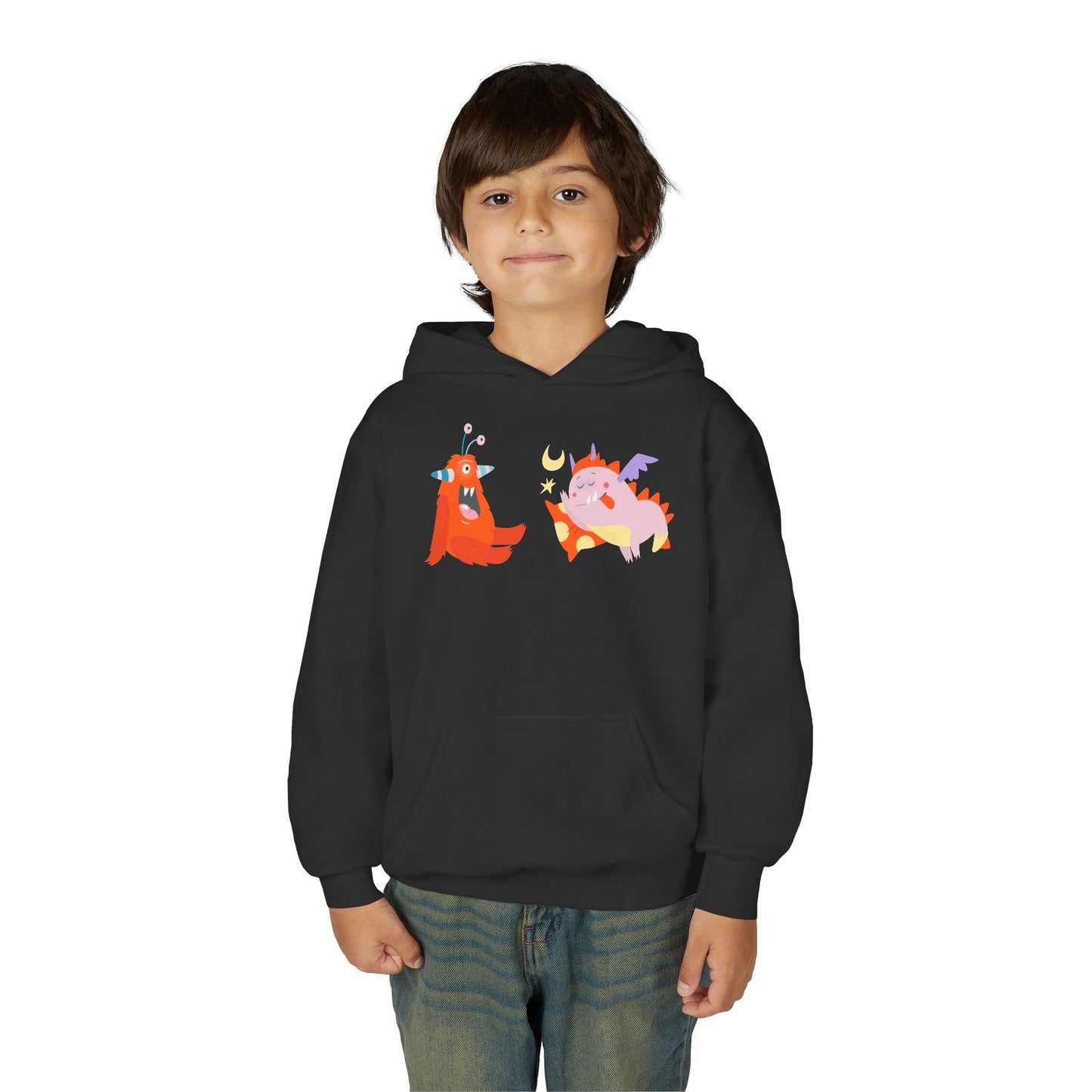 Youth Heavy Blend Hooded Sweatshirt -  Orange monsters