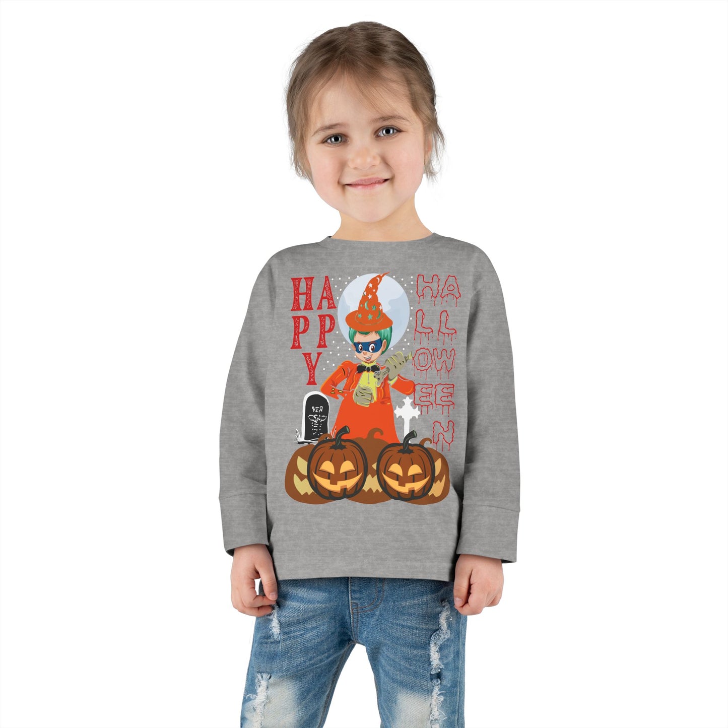 Toddler Long Sleeve Tee - Holloween design by super kiddo