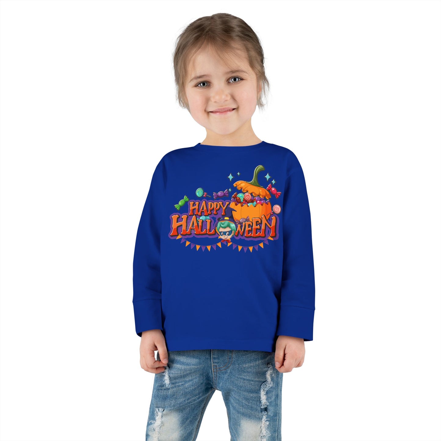 Toddler Long Sleeve Tee - Happy halloween banner