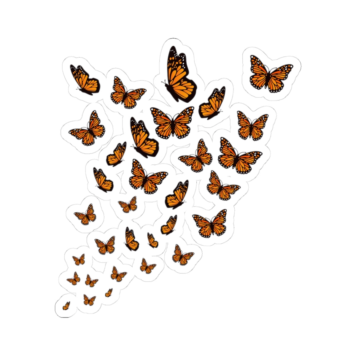 Kiss-Cut Vinyl Decals - Group of monarch butterfly