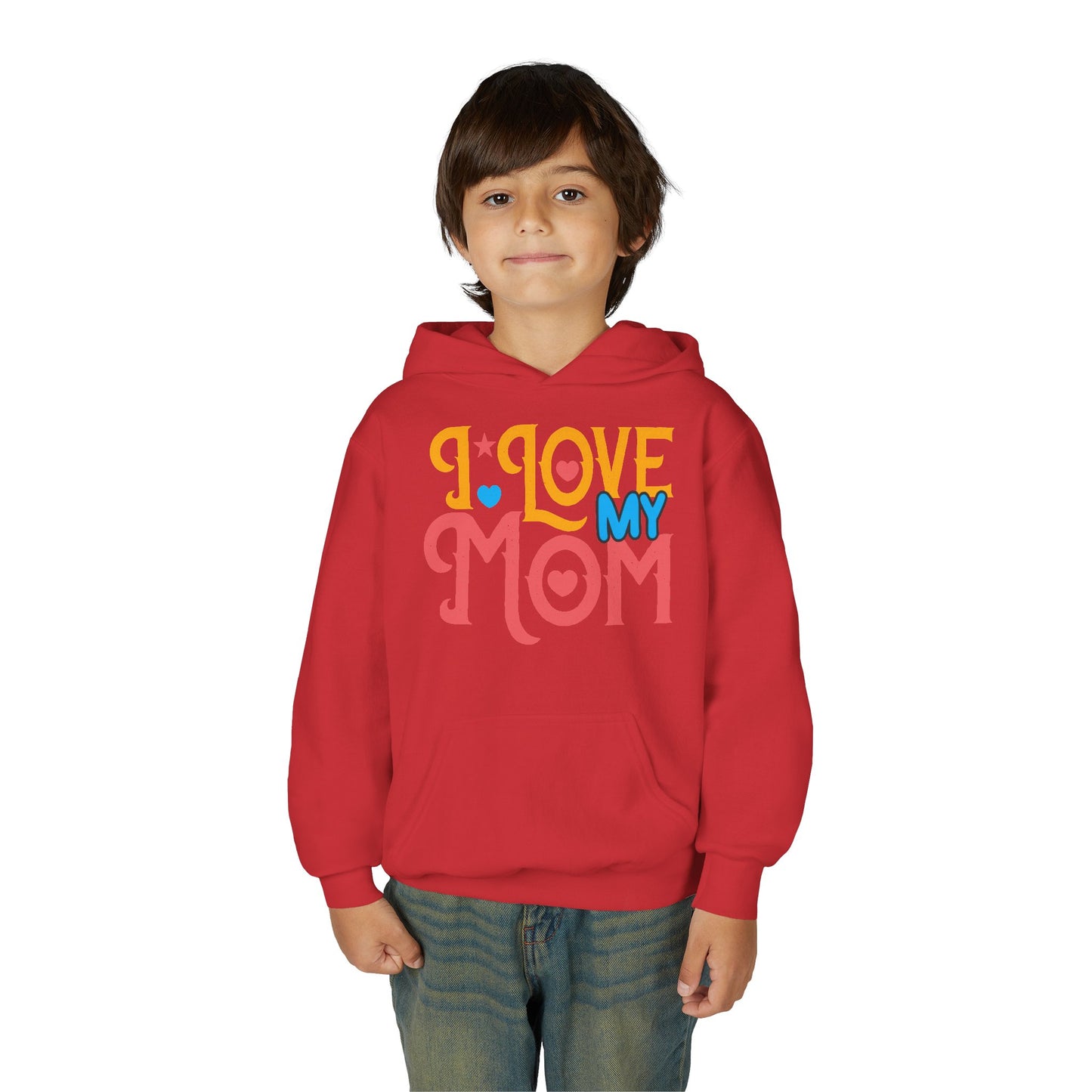 Youth Heavy Blend Hooded Sweatshirt -  I love my Mommy