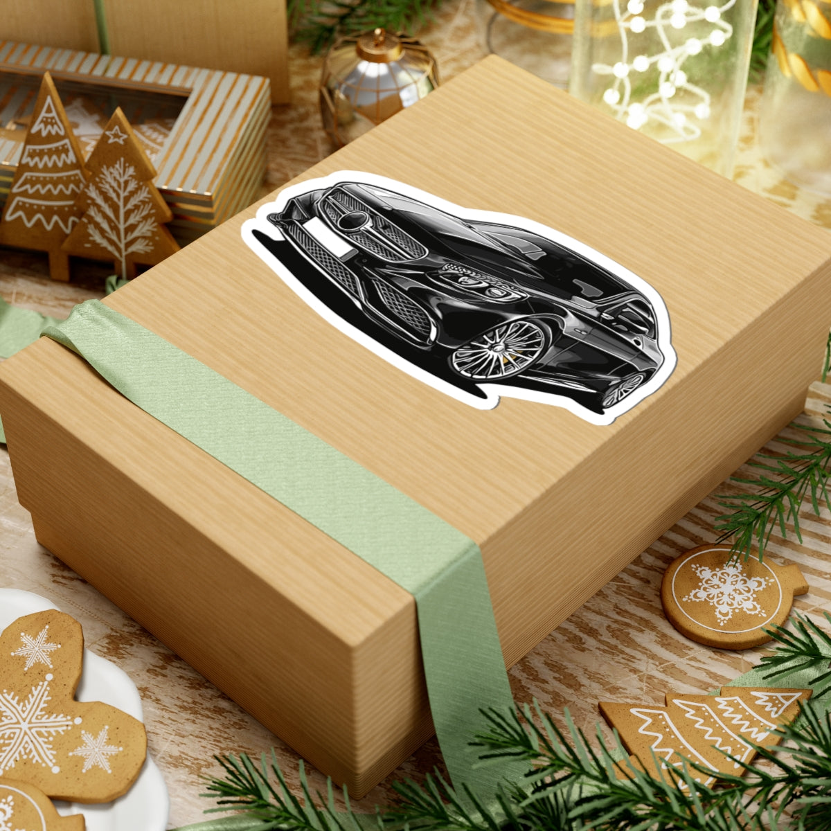 Kiss-Cut Stickers - Black sports car