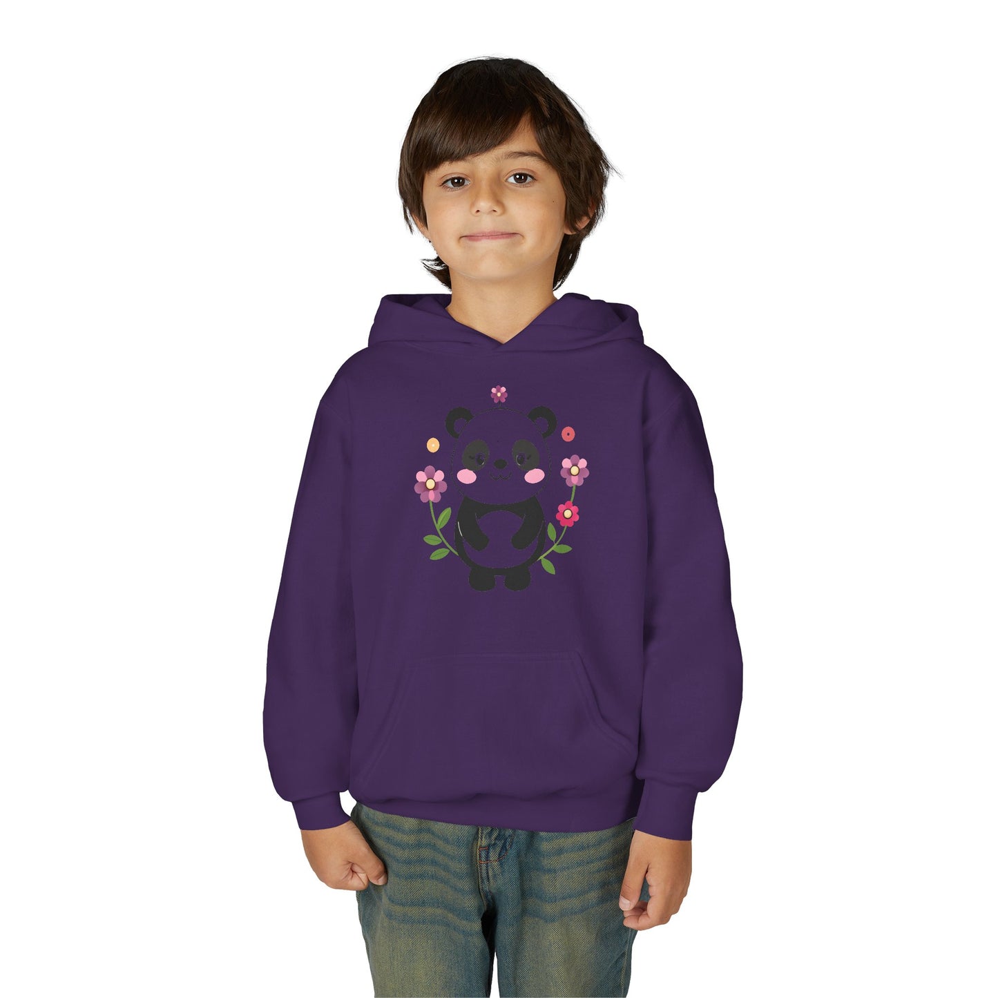 Youth Heavy Blend Hooded Sweatshirt - Charming panda