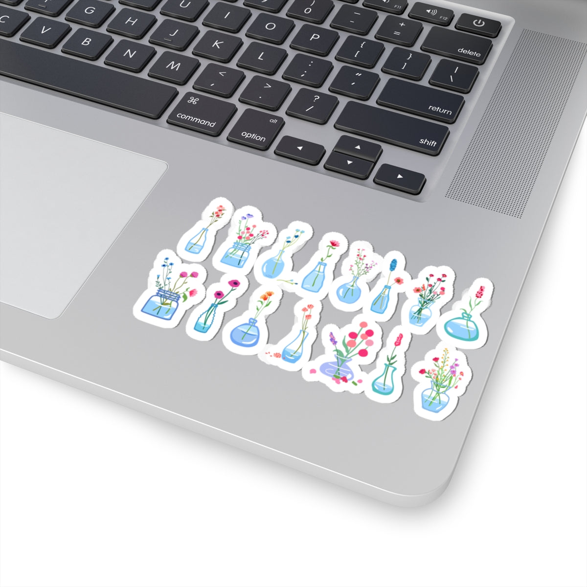 Kiss-Cut Vinyl Decals - Set of flower vase