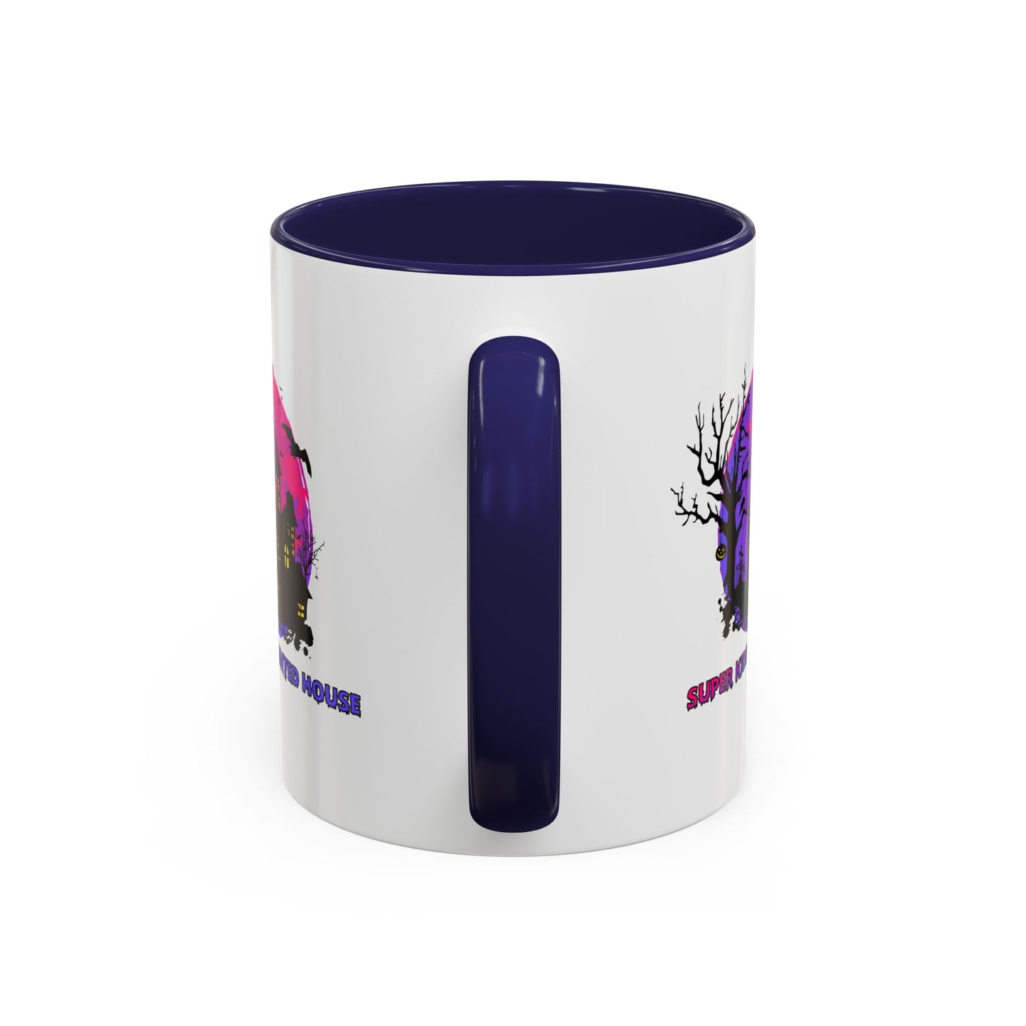 Accent Coffee Mug - Super kiddo flying on hunted house