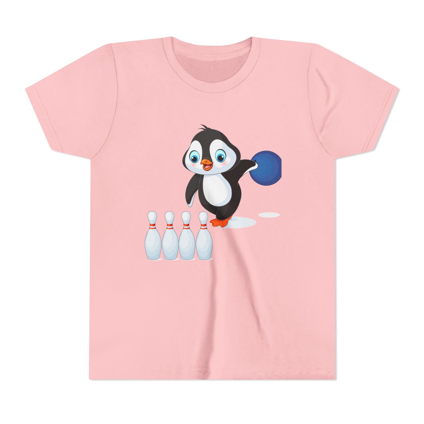 Adorable Penguin Bowling Youth Tee | Fun Kids Shirt, Playful Outfit, Birthday Gift, Sports Apparel, Cute Casual Wear