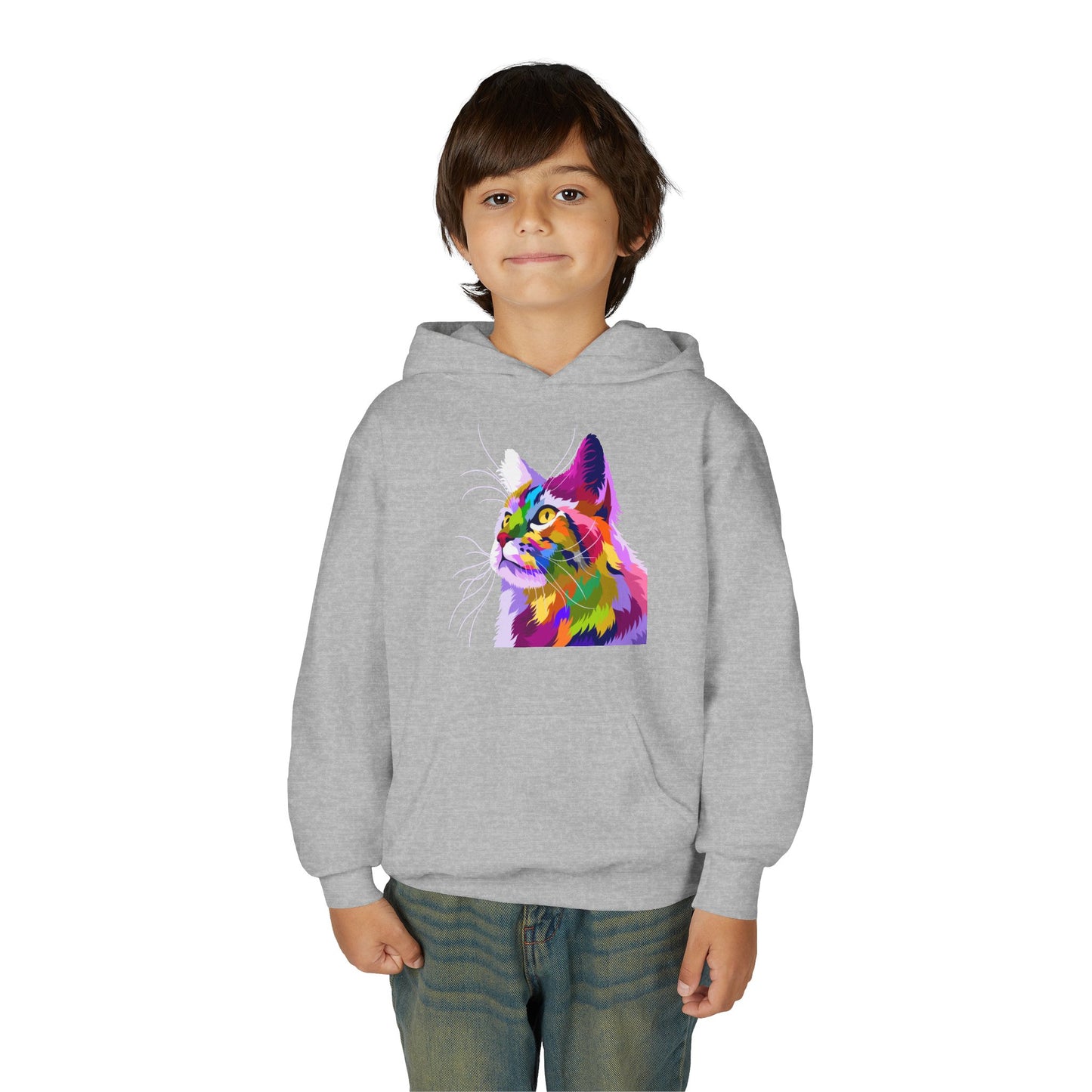 Youth Heavy Blend Hooded Sweatshirt - The cat