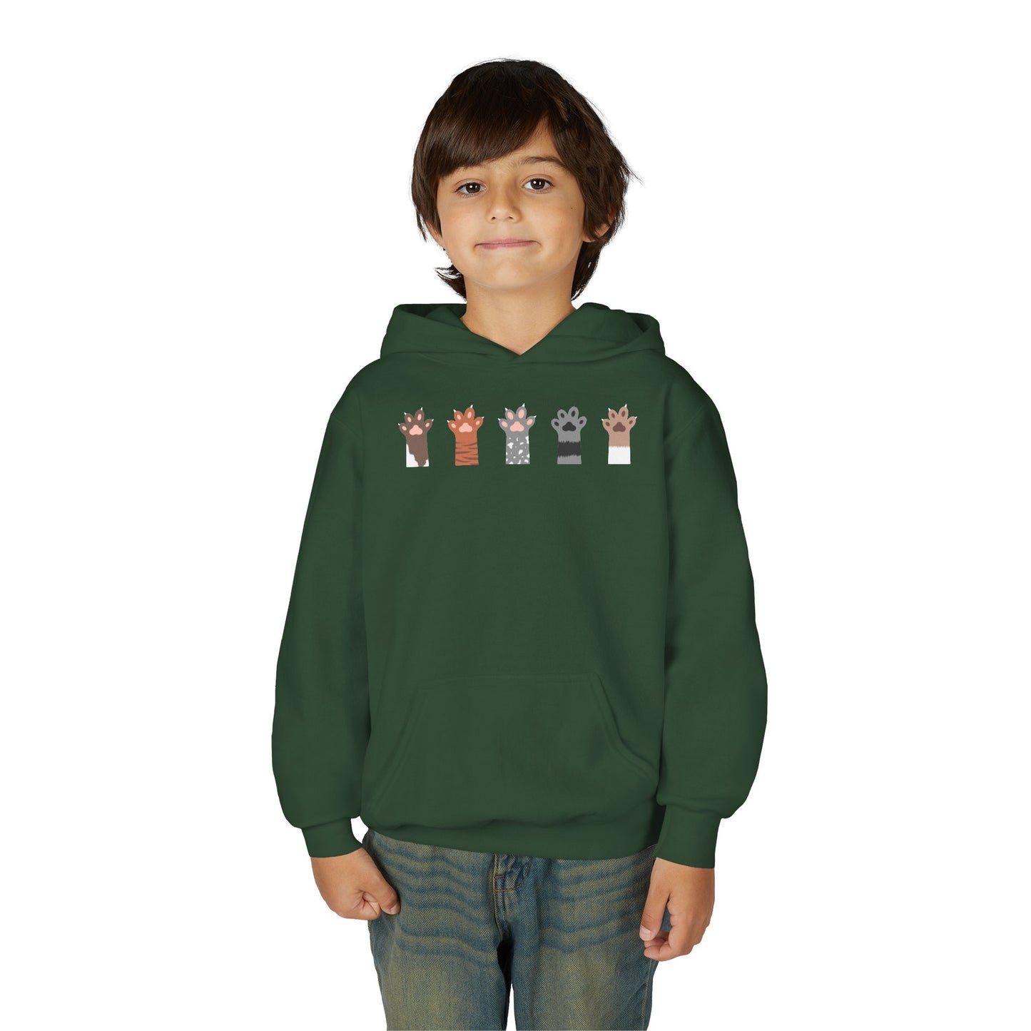 Youth Heavy Blend Hooded Sweatshirt - Group of paw