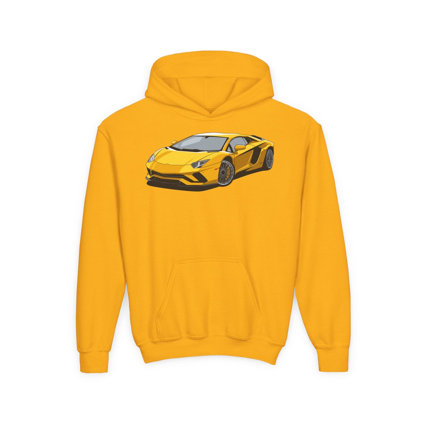 Youth Heavy Blend Hooded Sweatshirt - Yellow super car