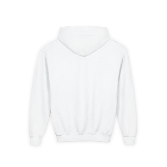 Youth Heavy Blend Hooded Sweatshirt - White sports car Printify