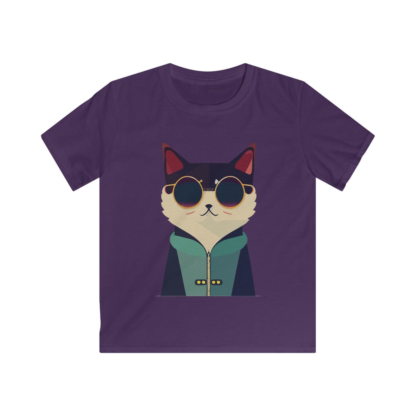 Kids Heavy Cotton Tee - Cool Cat ,Funny Cat Shirt