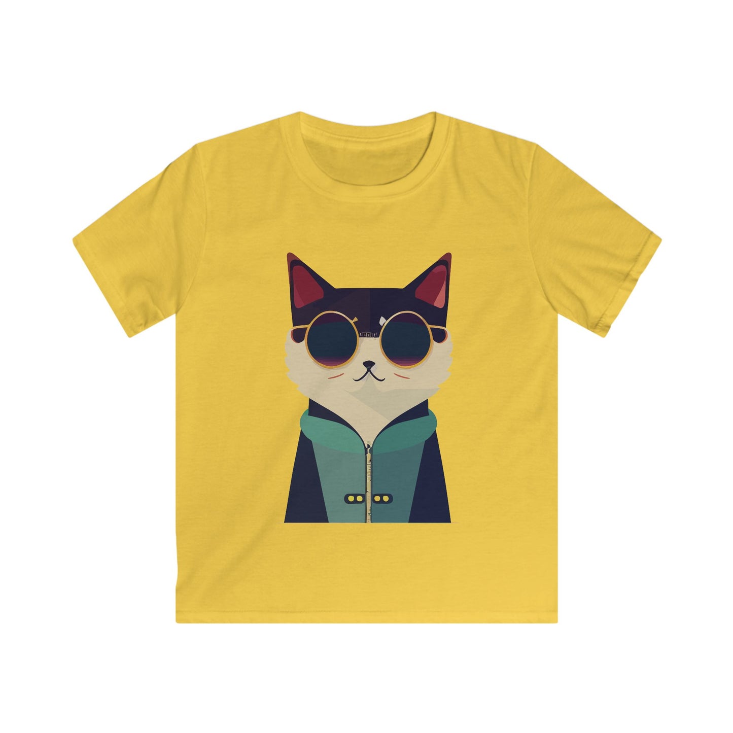 Kids Heavy Cotton Tee - Cool Cat ,Funny Cat Shirt