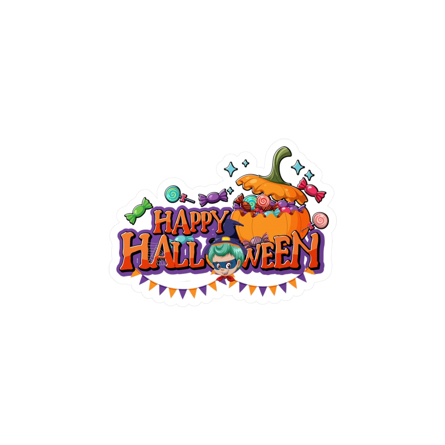 Halloween Kiss-Cut Vinyl Decals – Happy halloween banner