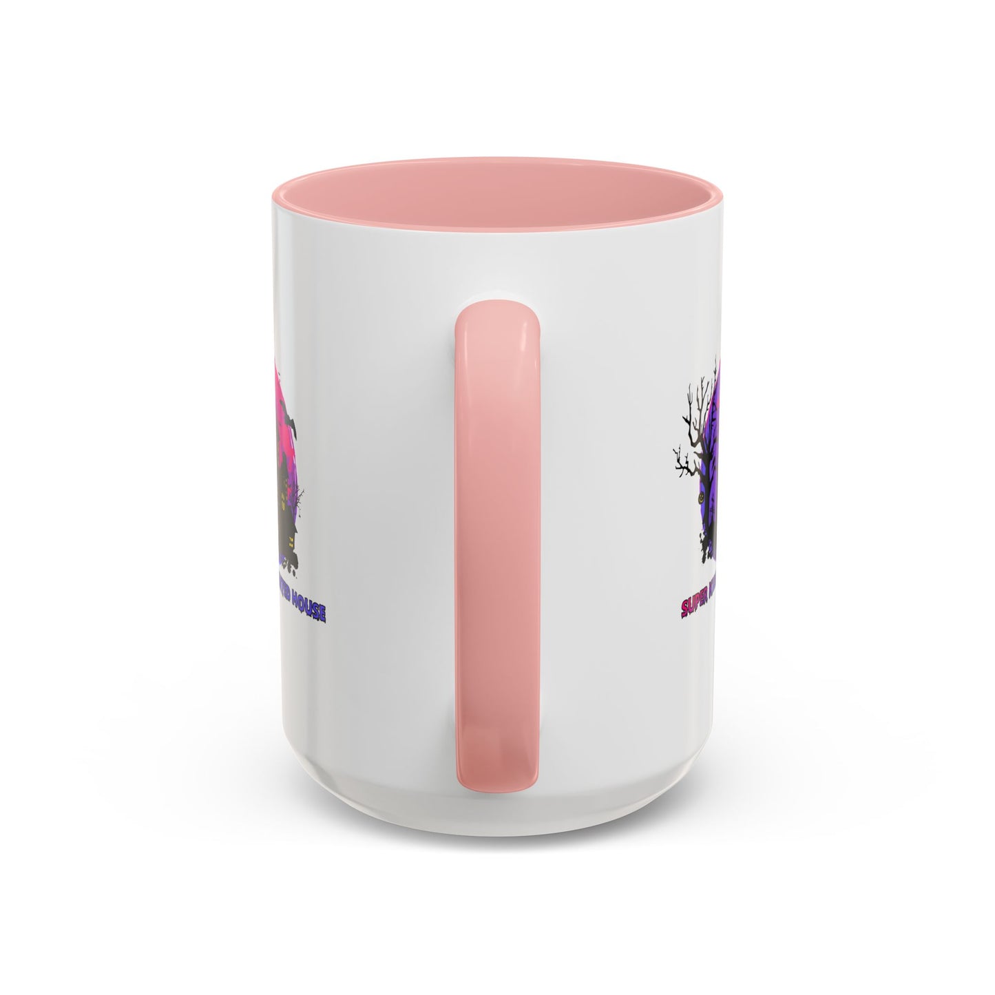 Accent Coffee Mug - Super kiddo flying on hunted house