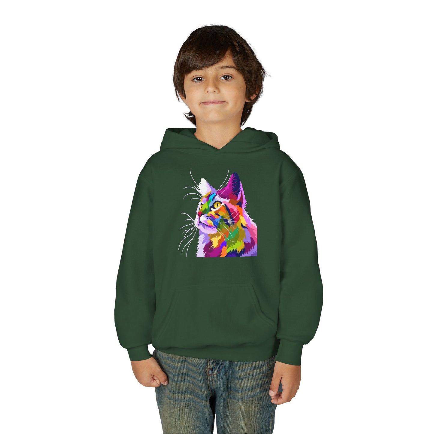 Youth Heavy Blend Hooded Sweatshirt - The cat