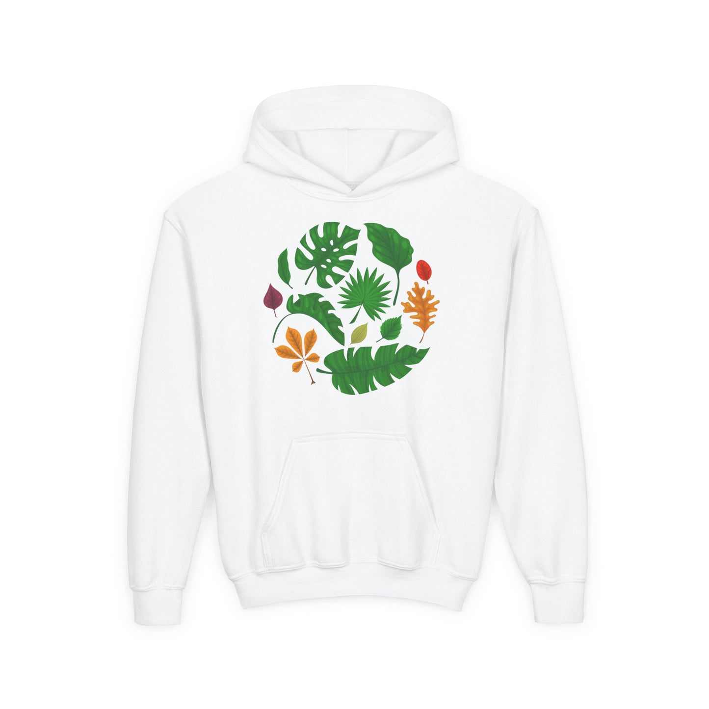 Youth Heavy Blend Hooded Sweatshirt - Beautiful leaves