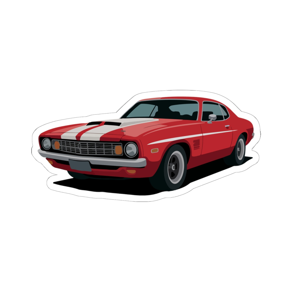 Kiss-Cut Vinyl Decals - Red muscle car