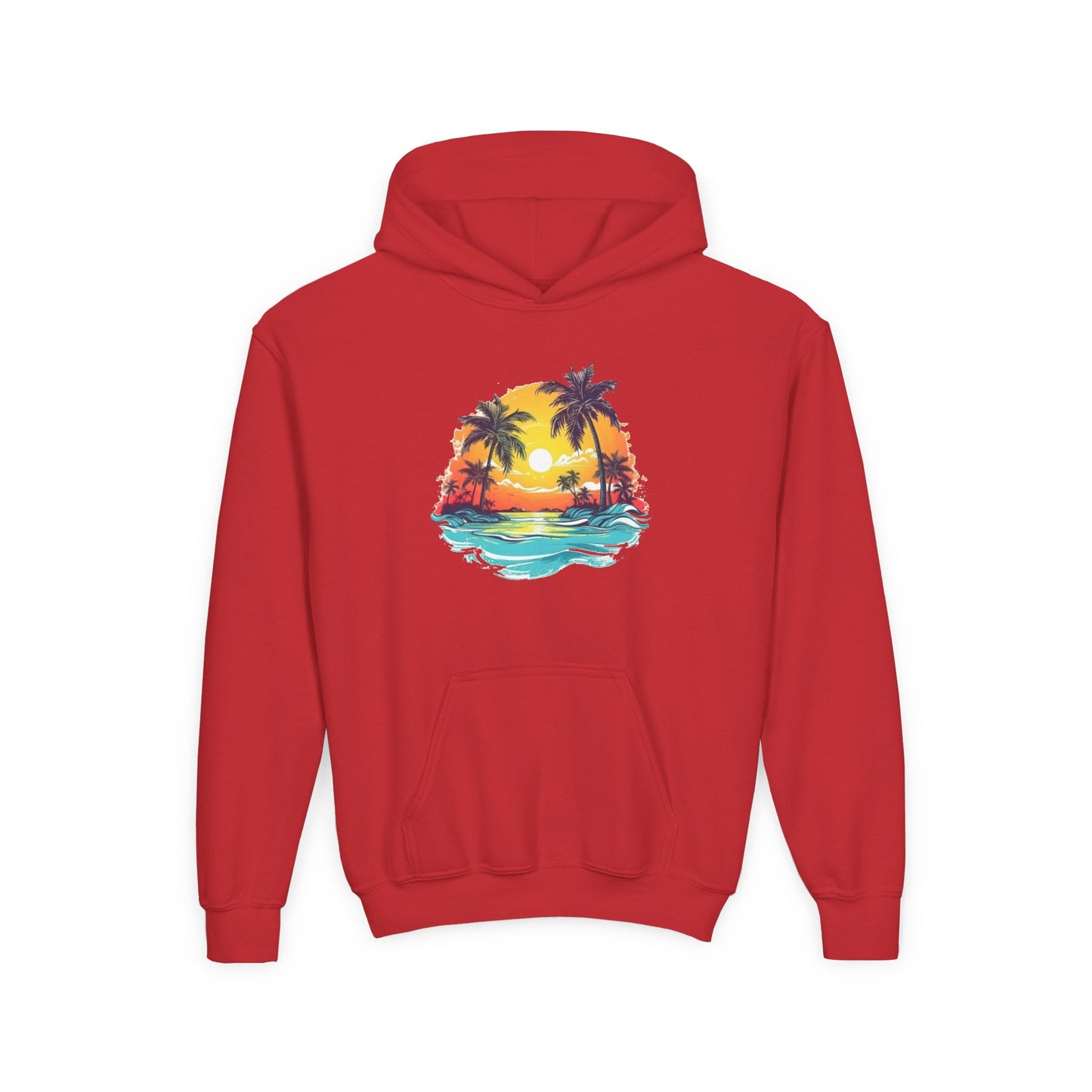 Youth Heavy Blend Hooded Sweatshirt - Summer tropical