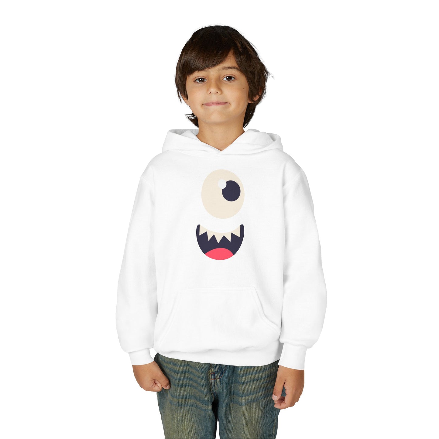 Youth Heavy Blend Hooded Sweatshirt - Monsters face