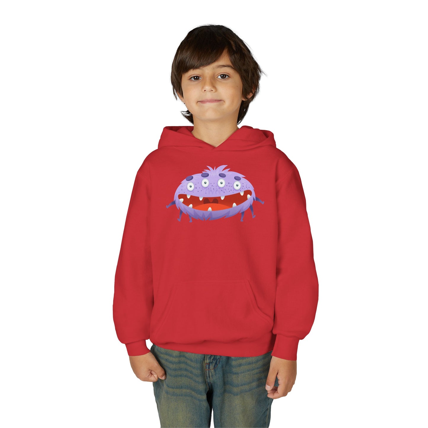 Youth Heavy Blend Hooded Sweatshirt - Purple monster