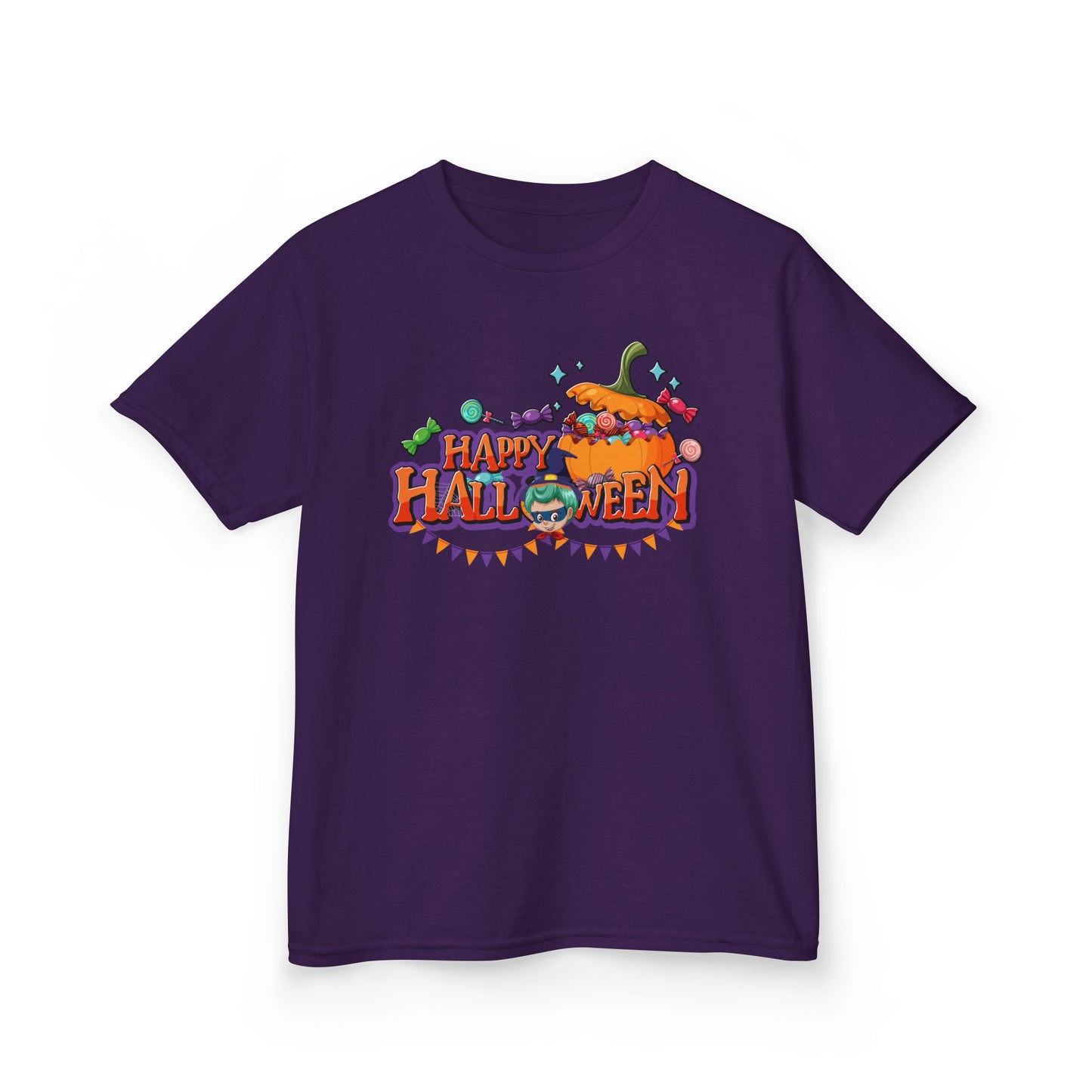 Kids Heavy Cotton™ Tee - Happy halloween banner