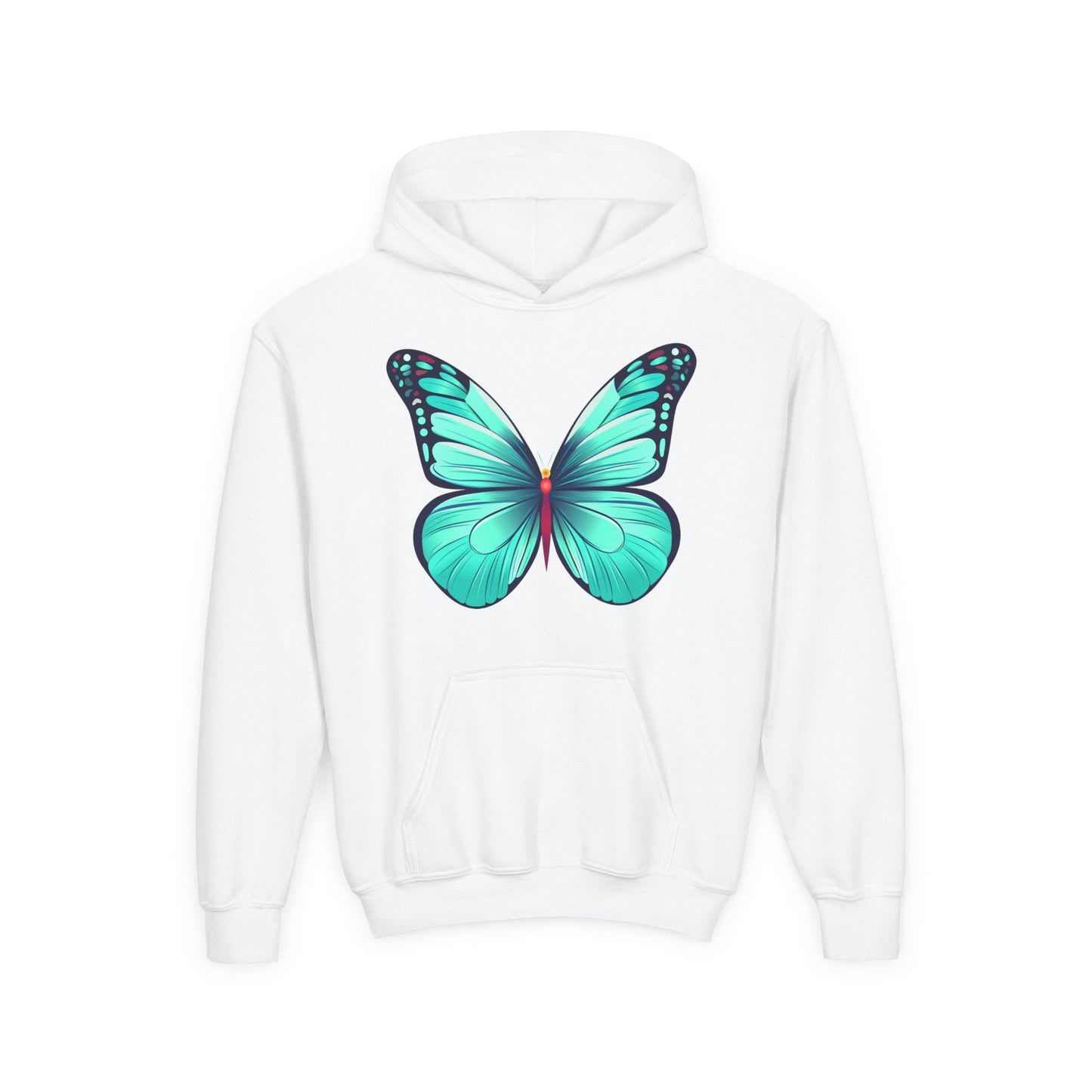 Youth Heavy Blend Hooded Sweatshirt - Butterfly - blue