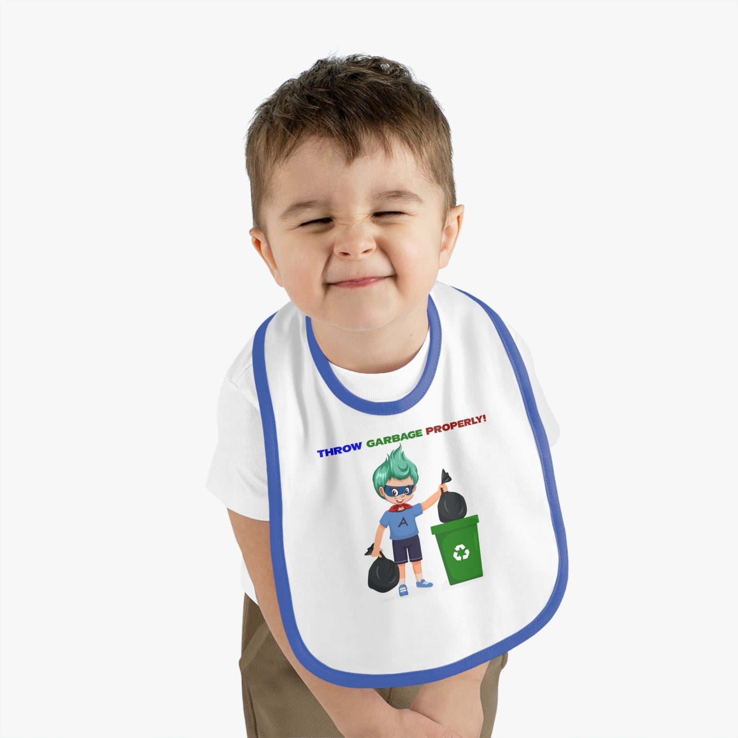 Baby Bib - Super kiddo taking trash out