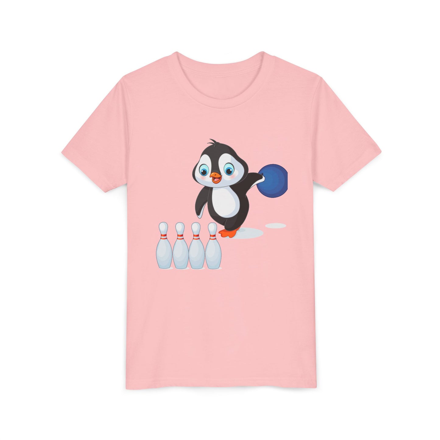 Adorable Penguin Bowling Youth Tee | Fun Kids Shirt, Playful Outfit, Birthday Gift, Sports Apparel, Cute Casual Wear