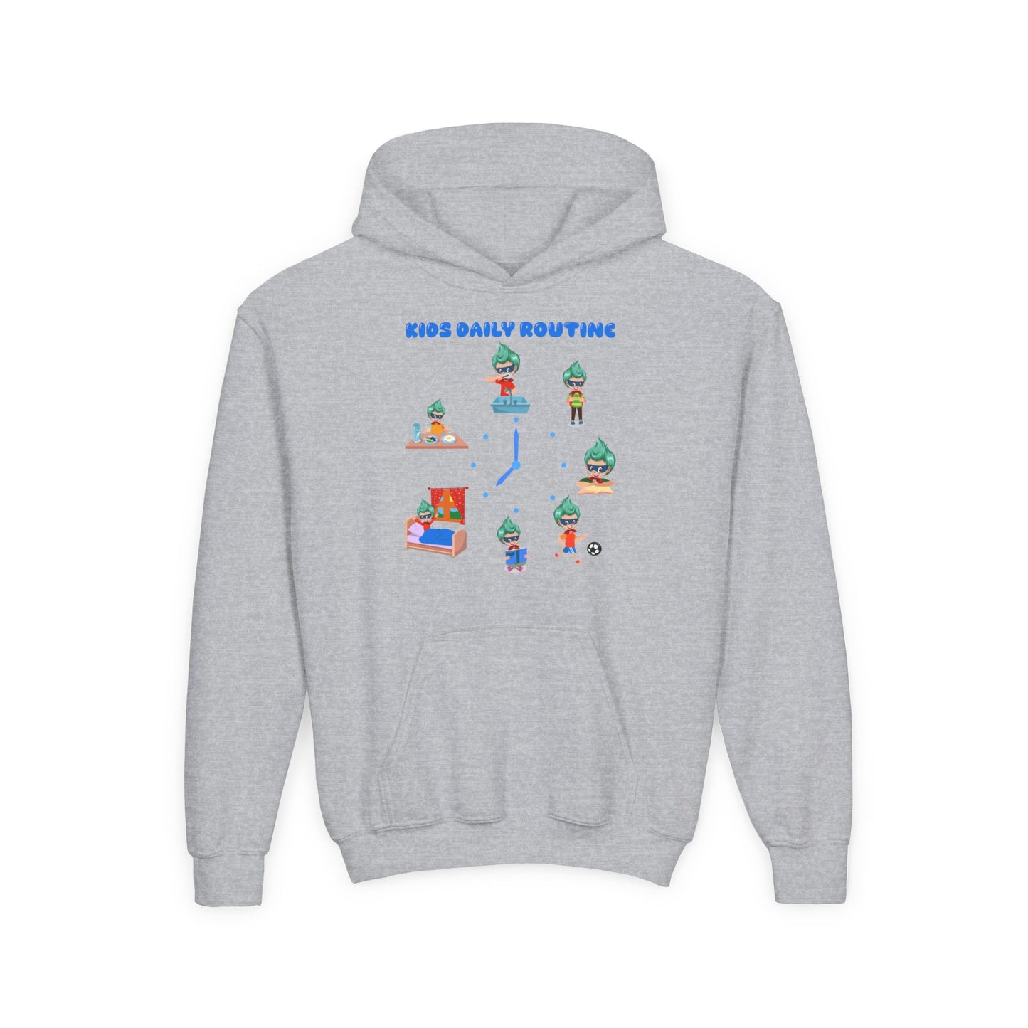 Youth Heavy Blend Hooded Sweatshirt - Super kiddo daily routine
