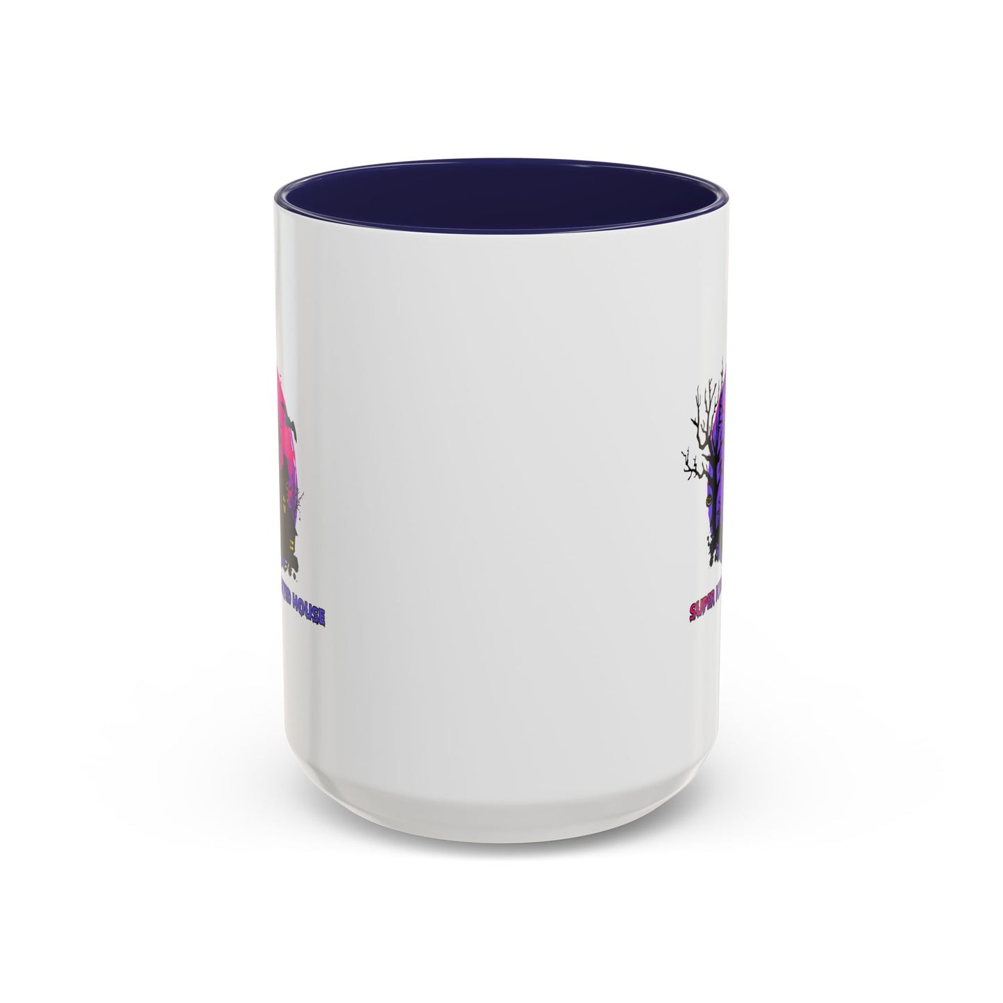 Accent Coffee Mug - Super kiddo flying on hunted house