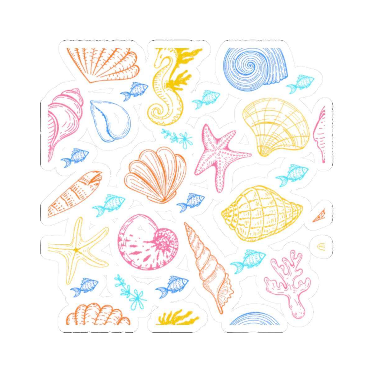 Kiss-Cut Vinyl Decals - Sea creatures