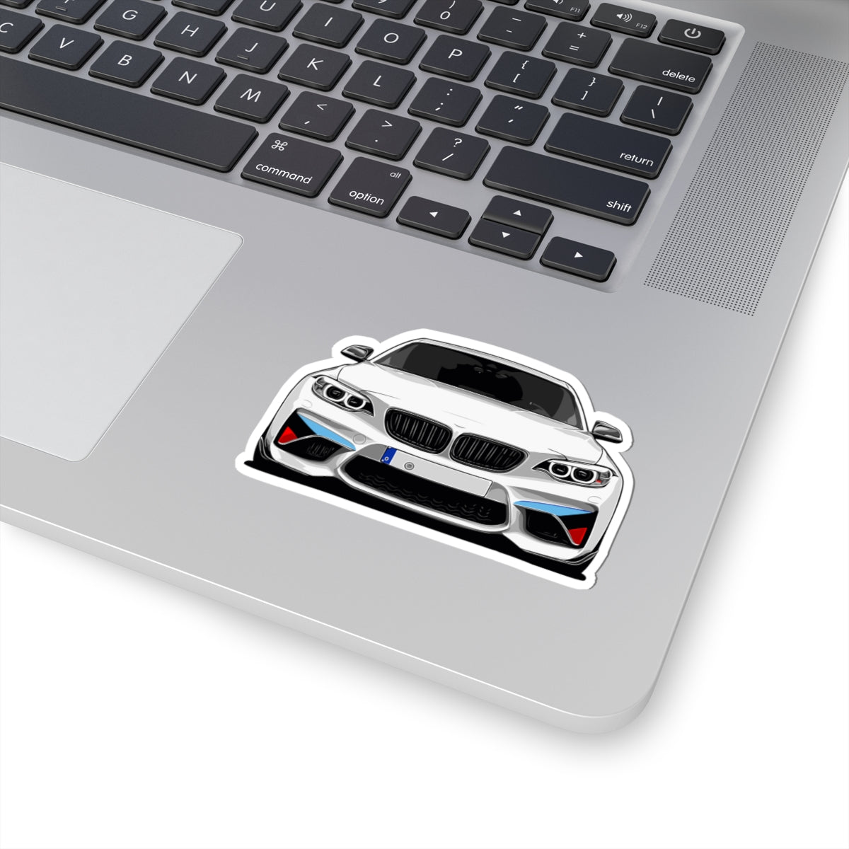 Kiss-Cut Vinyl Decals - White sports car