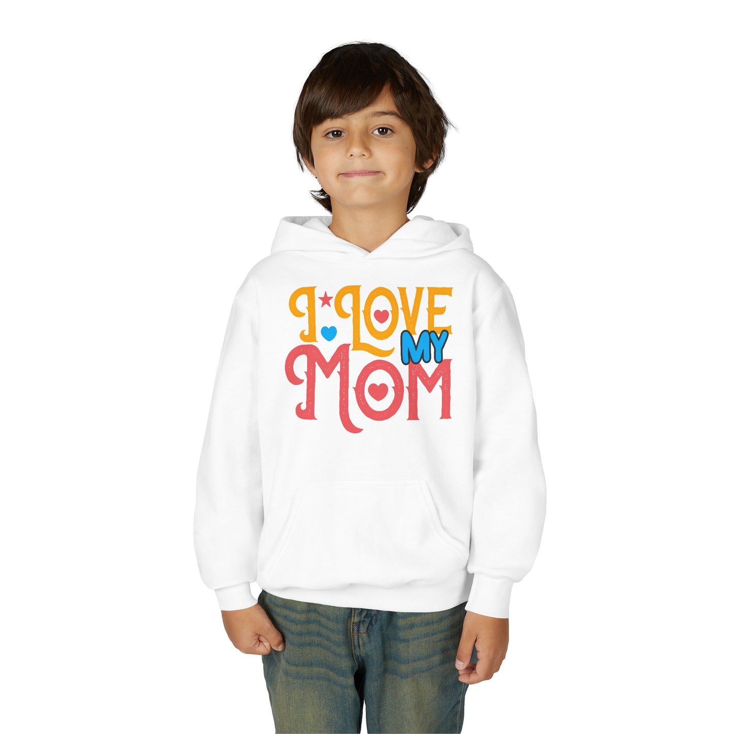Youth Heavy Blend Hooded Sweatshirt -  I love my Mommy