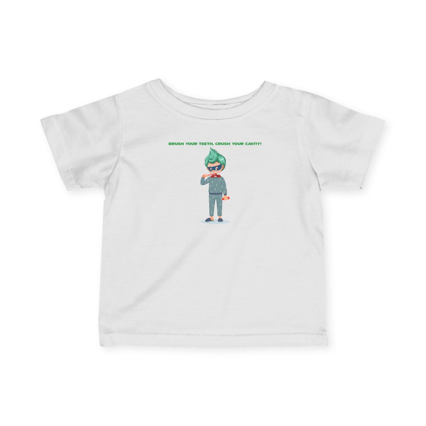 Infant Fine Jersey Tee - Super kiddo brushing teeth
