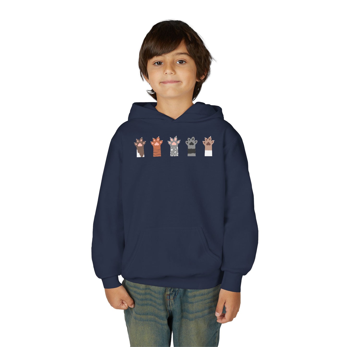 Youth Heavy Blend Hooded Sweatshirt - Group of paw