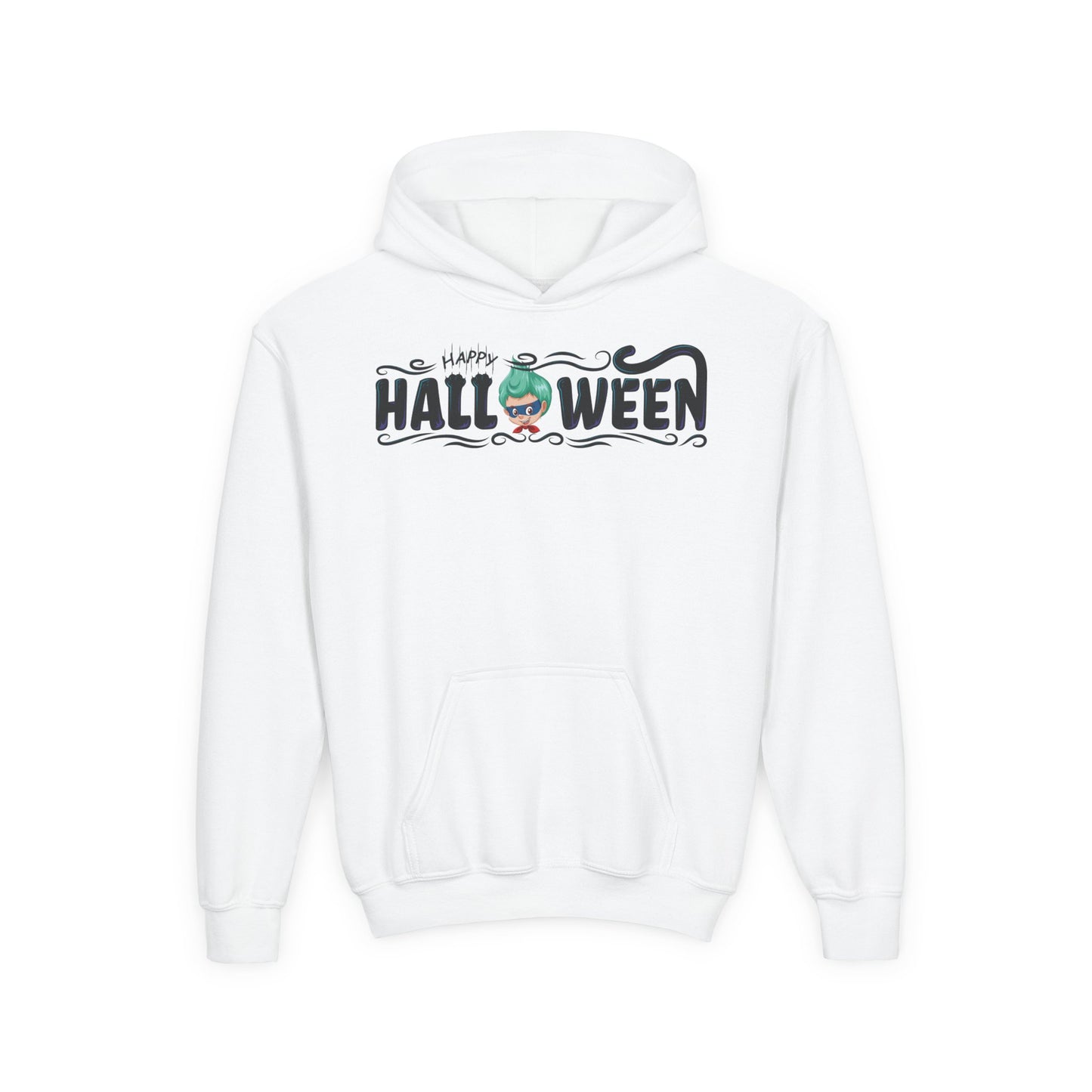 Youth Heavy Blend Hooded Sweatshirt - Happy halloween by super kiddo