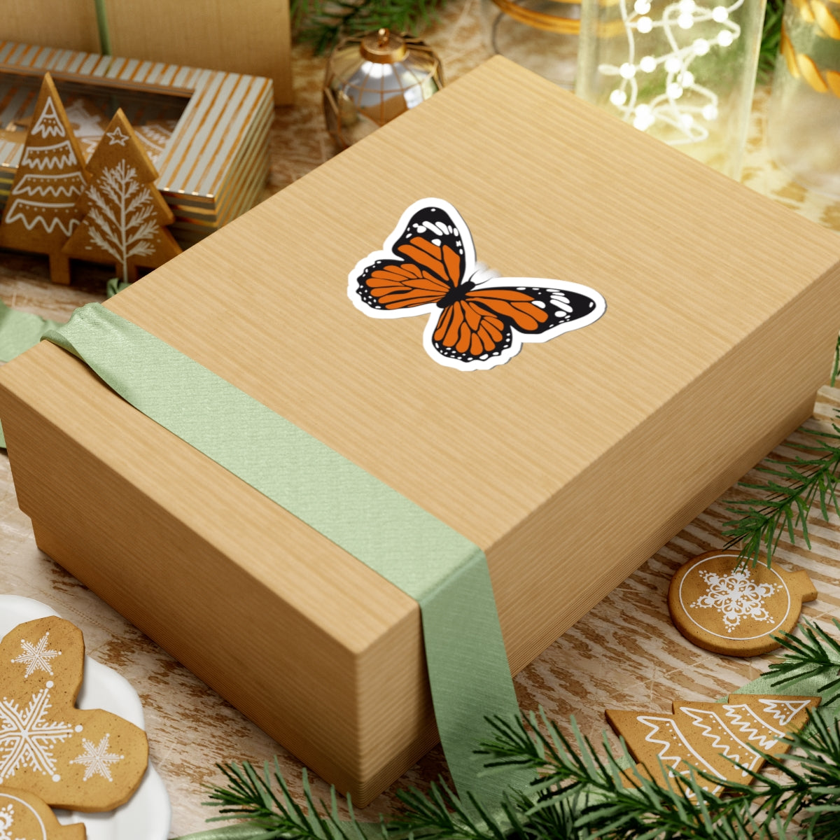 Kiss-Cut Stickers - Orange butterfly