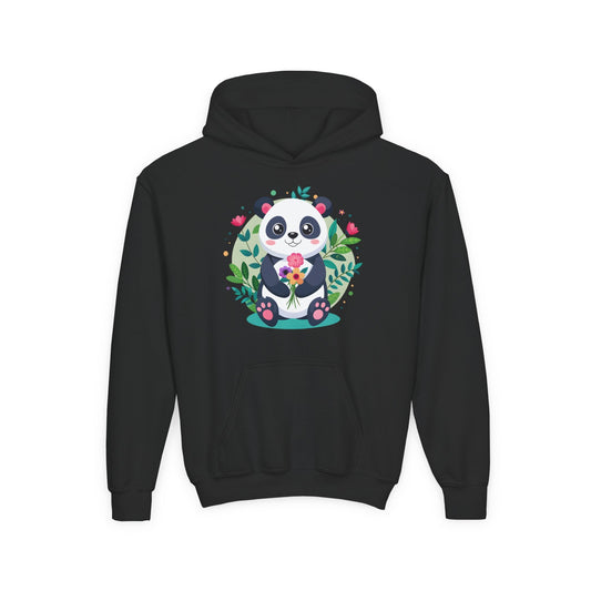 Youth Heavy Blend Hooded Sweatshirt - Adorable panda Printify